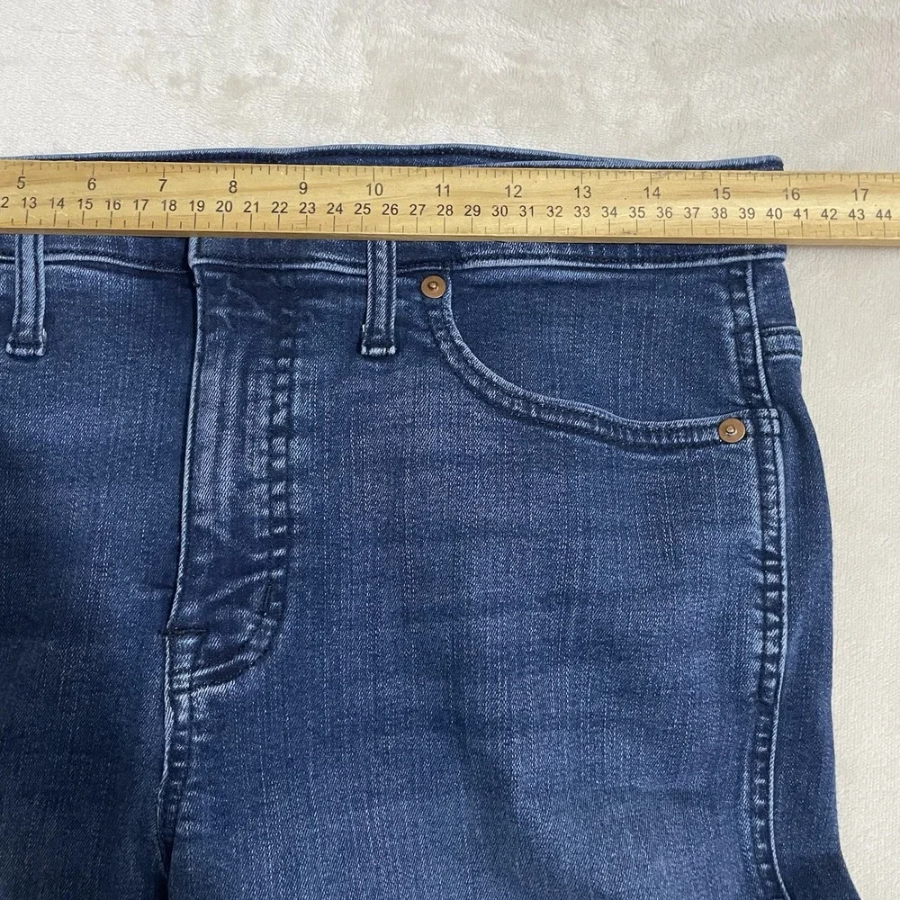 Madewell Jeans Womens Size 30 Mid Rise Stovepipe Dark Wash‎ Blue Denim Stretch